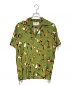 Aloha Blossomアロハブロッサム）の古着「KING&QUEEN アロハシャツ」｜カーキ