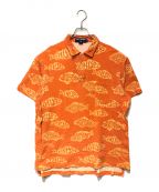 POLO SPORTポロスポーツ）の古着「［古着］90's フィッシュプリントポロシャツ」｜オレンジ