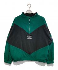 UMBRO (アンブロ) ［古着］ハーフジップフリースPO グリーン×ブラック サイズ:XL