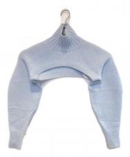 ALEXANDER McQUEEN (アレキサンダーマックイーン) クロップドハイネックニット ブルー サイズ:S