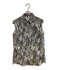MM6 Maison Margiela (エムエムシックスメゾンマルジェラ) ノースリーブシアーシャツブラウス チャコールグレー サイズ:42