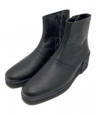 YOHJI YAMAMOTO (ヨウジヤマモト) サイドジップレザーブーツ ブラック サイズ:M