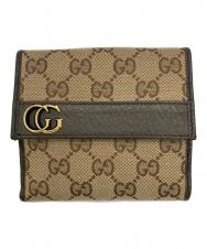 GUCCI (グッチ) GGキャンバス2つ折り財布 ベージュ