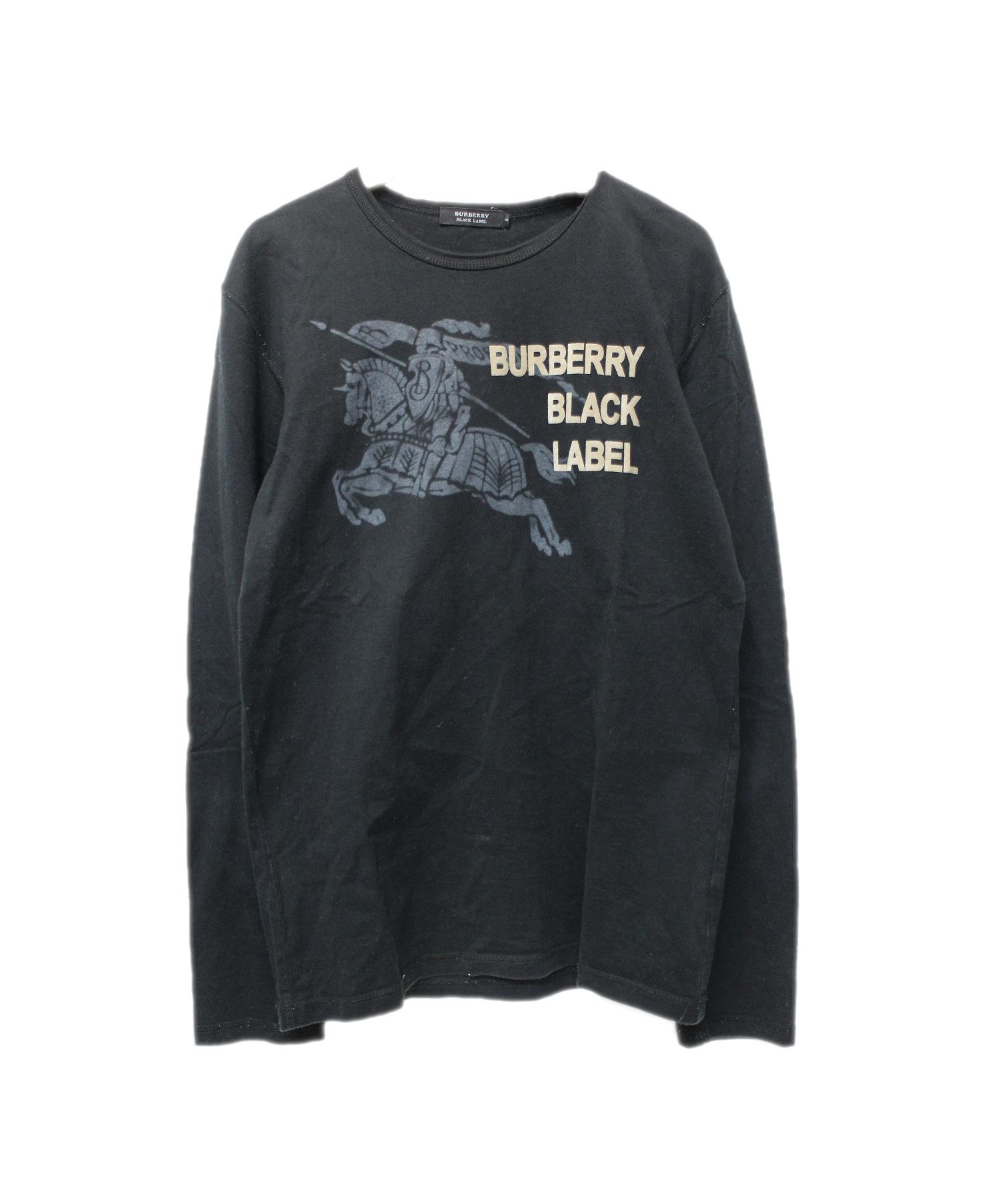 【中古・古着通販】BURBERRY BLACK LABEL (バーバリーブラックレーベル) ロゴカットソー サイズ:2｜ブランド・古着通販