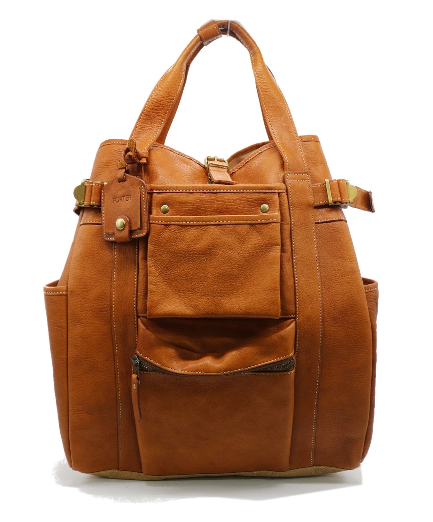 中古 古着通販 Porter ポーター レザーキャンバスリュック ブラウン Caster ブランド 古着通販 トレファク公式 Trefac Fashion