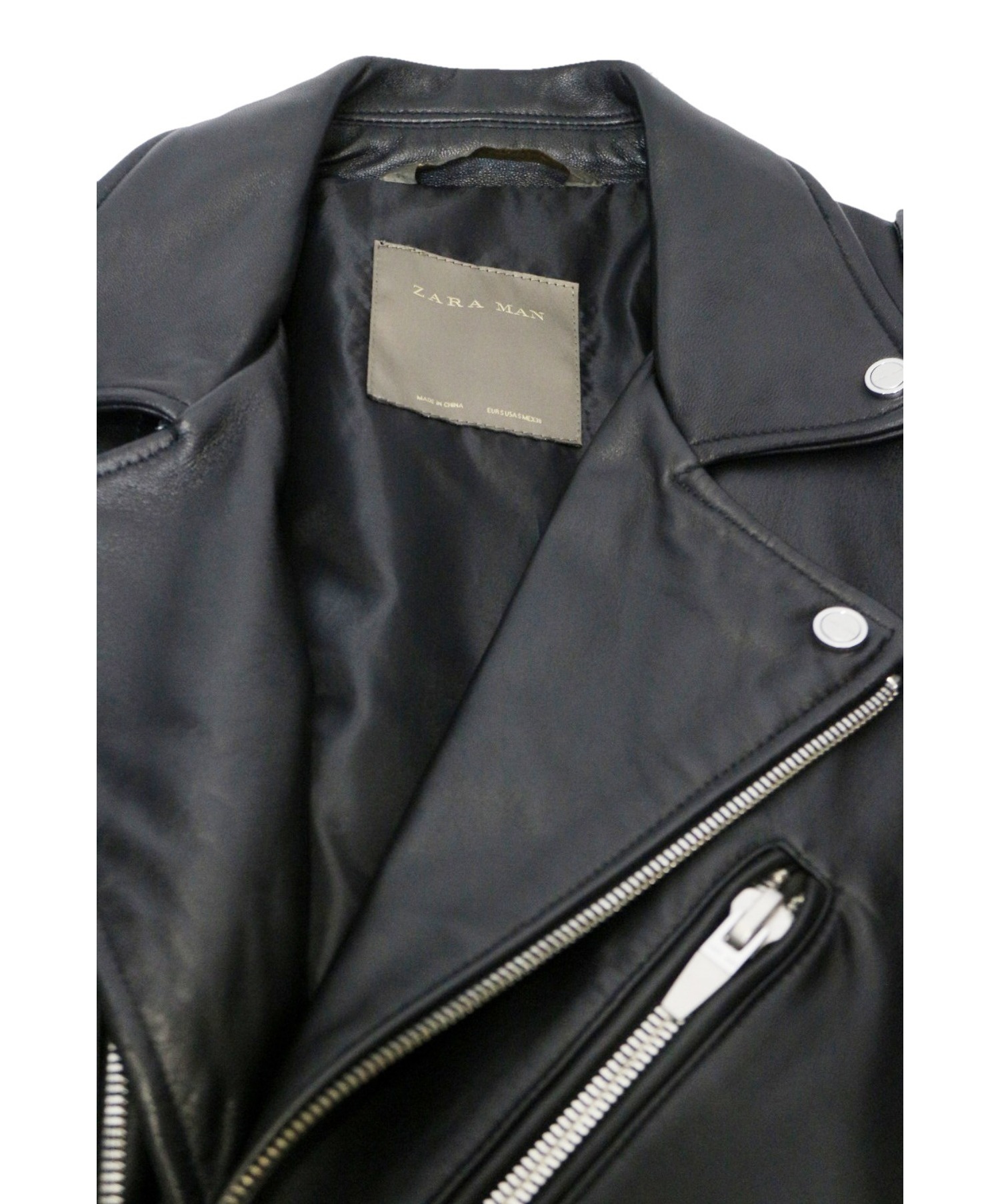 ZARA (ザラ) レザージャケット ブラック サイズ:38