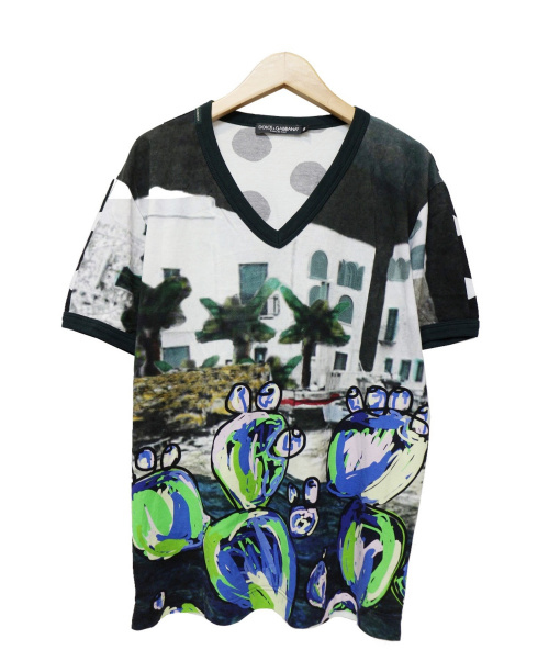中古 古着通販 Dolce Gabbana ドルチェアンドガッバーナ シチリアンマンボvネックtee グリーン サイズ 44 ブランド 古着通販 トレファク公式 Trefac Fashion