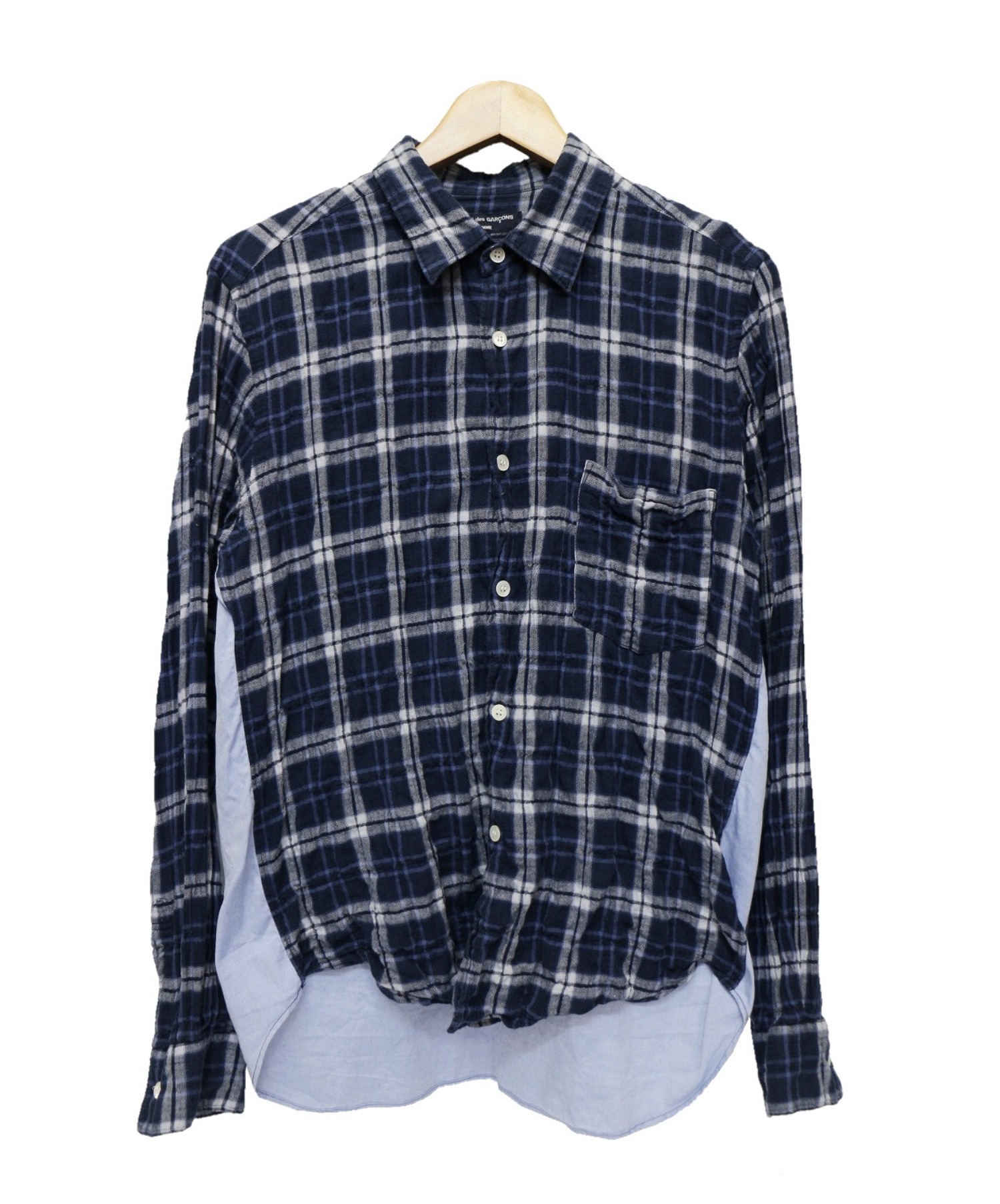 中古 古着通販 Comme Des Garcons Homme コムデギャルソンオム 切替シャツ ネイビー サイズ S ブランド 古着通販 トレファク公式 Trefac Fashion
