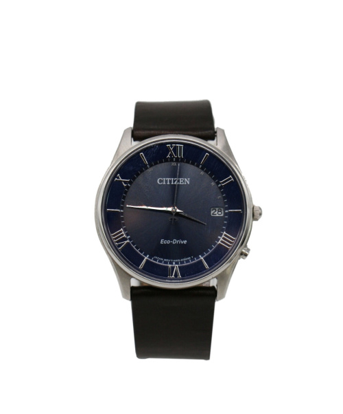 中古 古着通販 Citizen シチズン 腕時計 ネイビー H415 S112907 ソーラー充電 レザー ブランド 古着通販 トレファク公式 Trefac Fashion