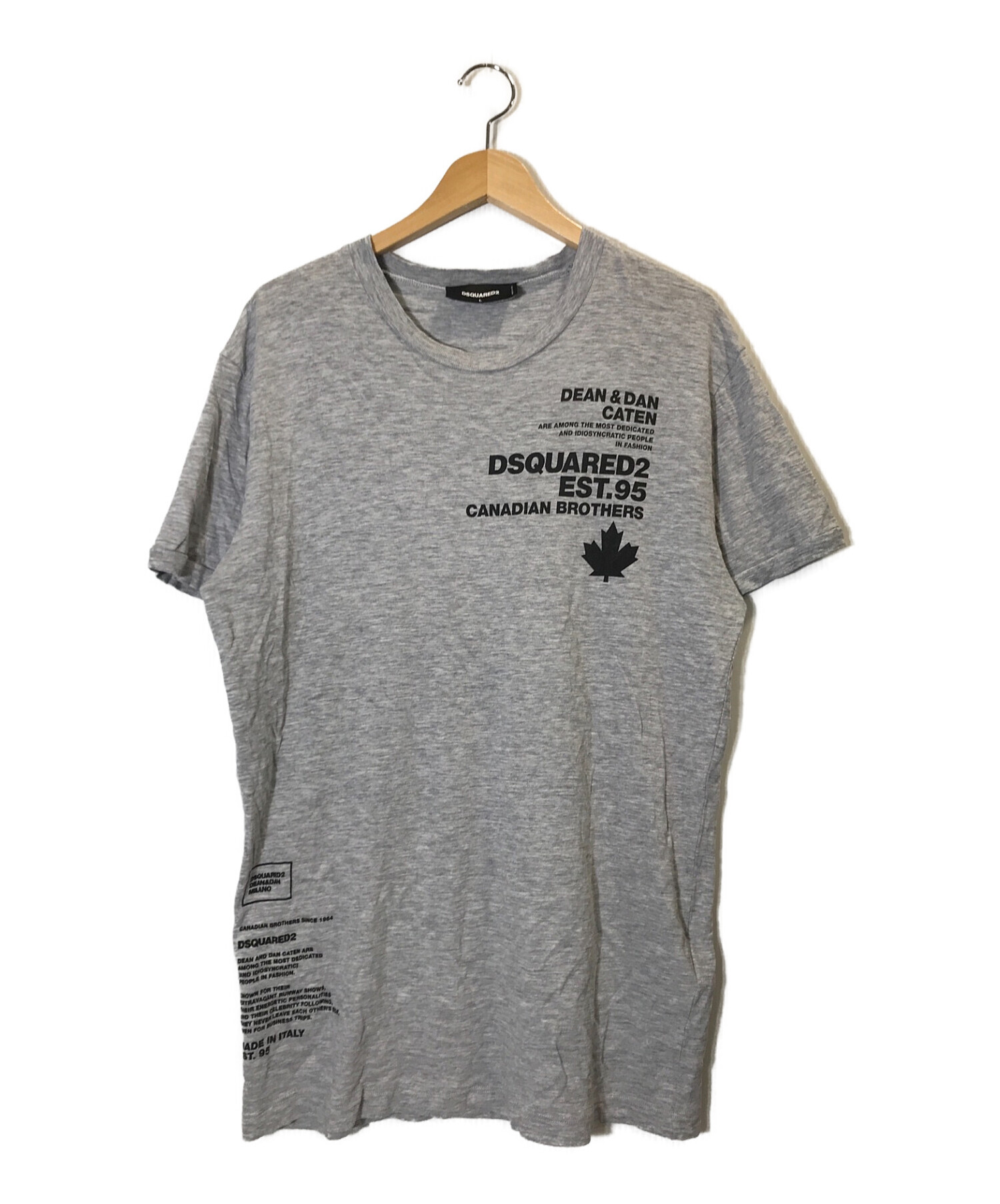 DSQUARED2 (ディースクエアード) アイコンプリントTシャツ グレー サイズ:L