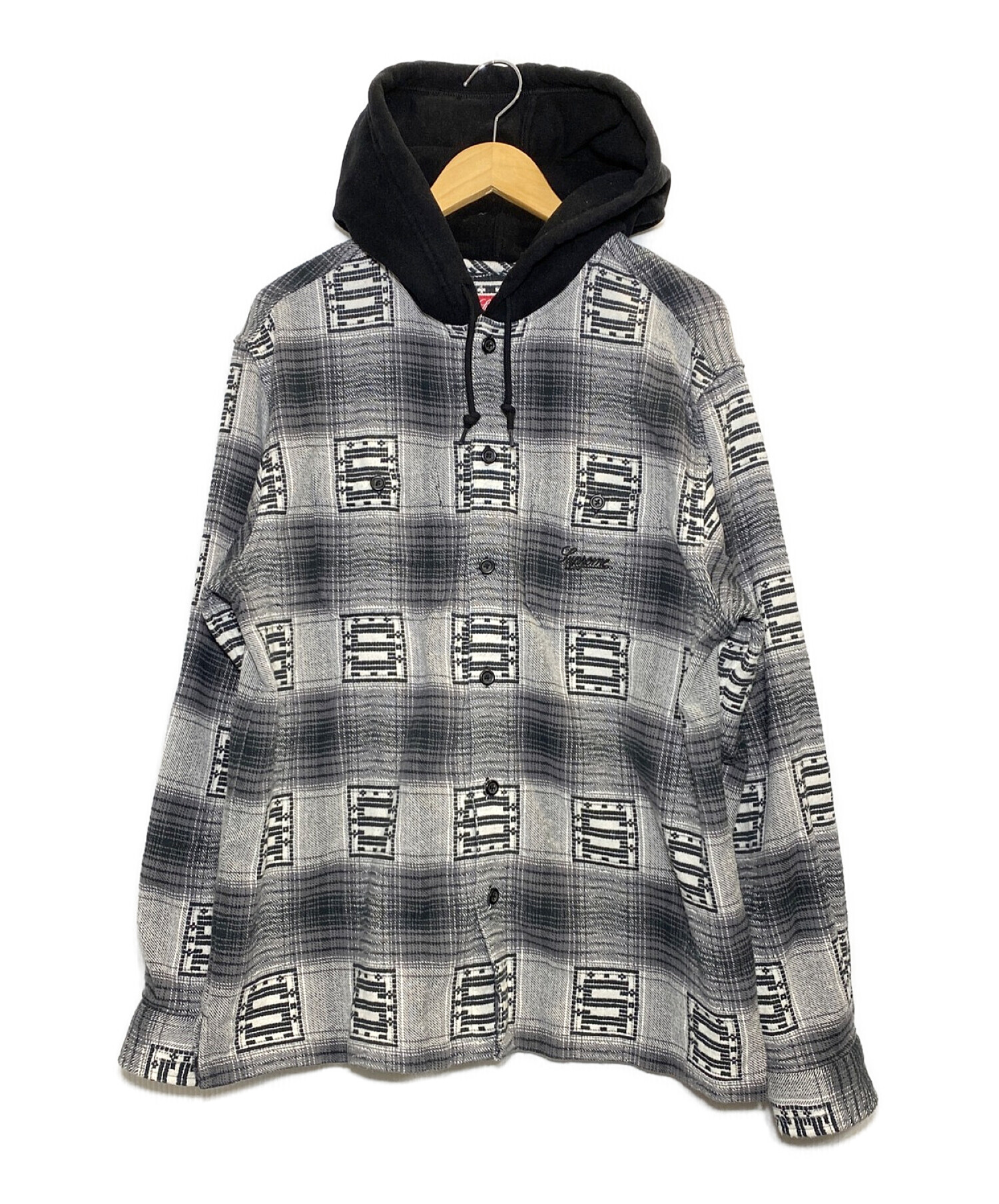 Supreme hooded shadow plaid shirt Clearance