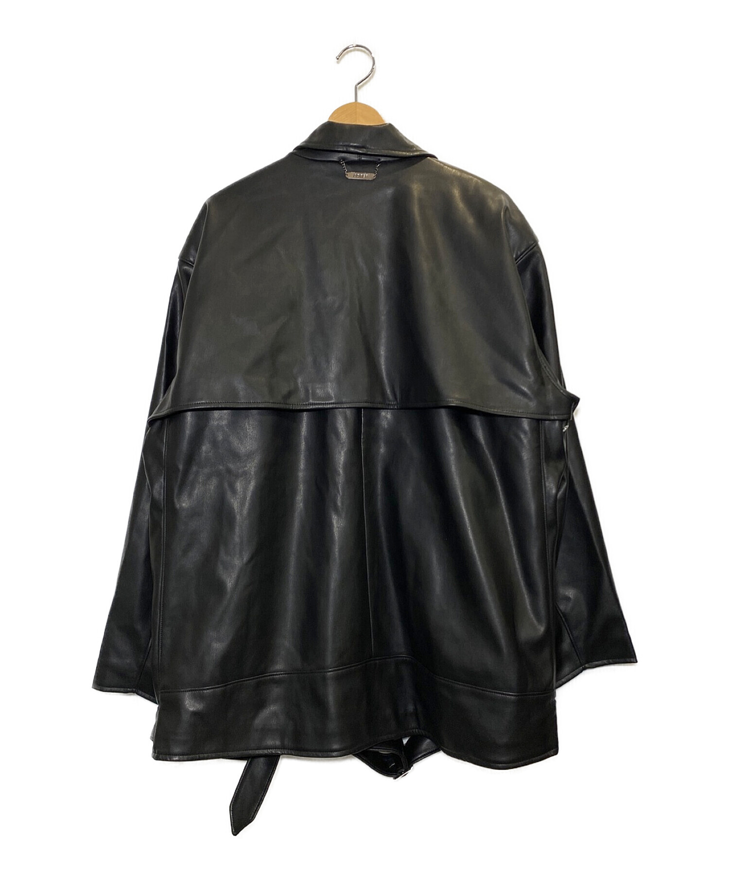 ADRER (アドラー) シンセティックレザーオーバーダブルライダースジャケット ブラック サイズ:M