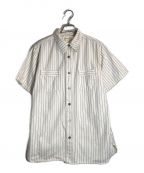SUGAR CANE（シュガーケーン）の古着「ホワイト ウォバッシュ ストライプ ワークシャツ」｜アイボリー