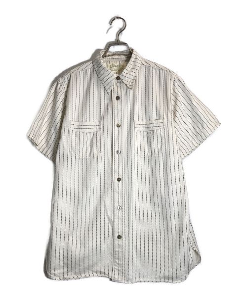SUGAR CANE（シュガーケーン）SUGAR CANE (シュガーケーン) ホワイト ウォバッシュ ストライプ ワークシャツ アイボリー サイズ:Mの古着・服飾アイテム