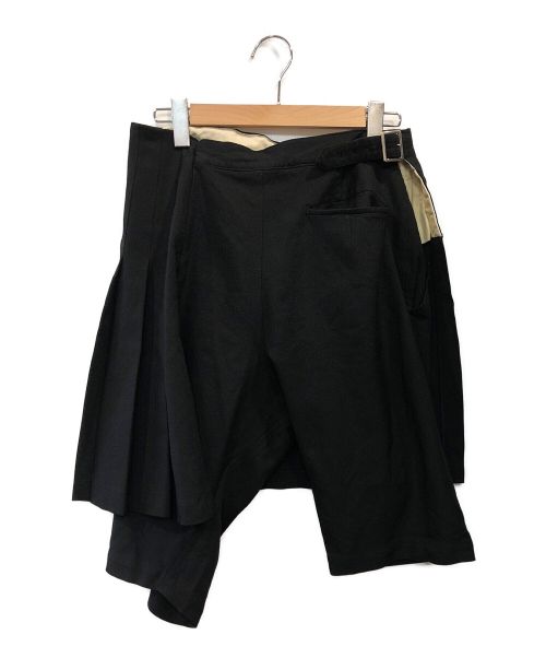 BLACK COMME des GARCONS（ブラック コムデギャルソン）BLACK COMME des GARCONS (ブラックコムデギャルソン) スカート付き製品染ハーフパンツ ブラック サイズ:Lの古着・服飾アイテム