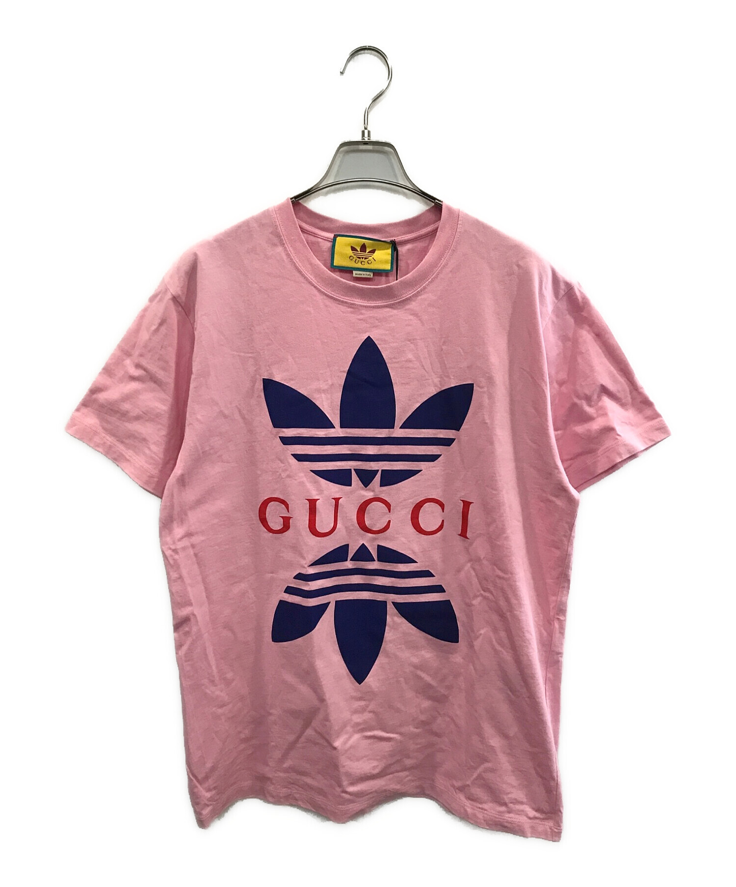 GUCCI×adidas (グッチ×アディダス) コットンジャージーTシャツ ピンク サイズ:S