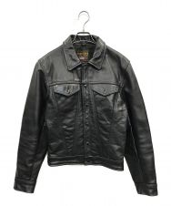 VANSON DJCB (バンソン DJCB) 3rd Type Leather Jacket（サードタイプ レザー ジャケット） ブラック サイズ:S