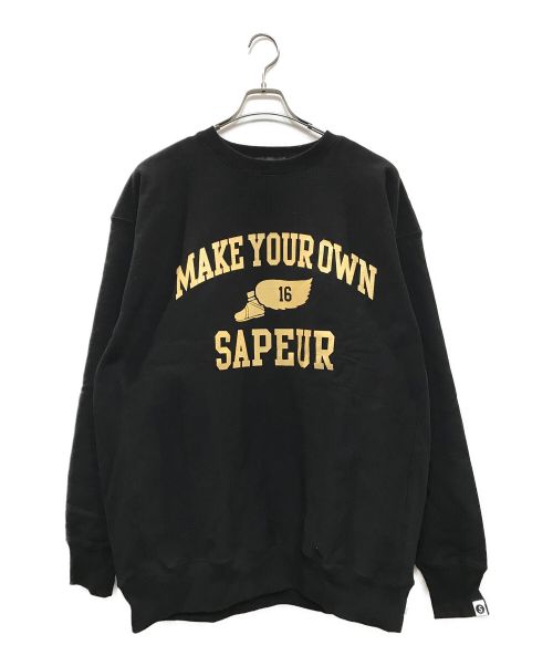 SAPEur（サプール）SAPEur (サプール) プリントスウェット ブラック サイズ:SIZE XXLの古着・服飾アイテム