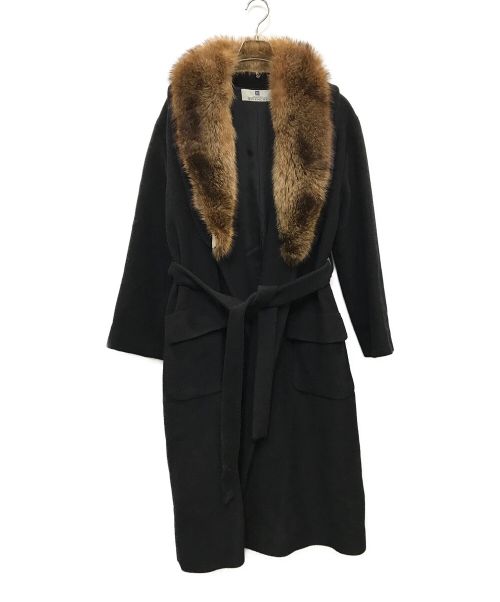 GIVENCHY（ジバンシィ）GIVENCHY (ジバンシィ) ファー付きウールコート ブラック サイズ:SIZE42の古着・服飾アイテム