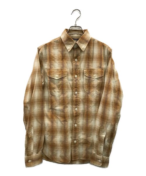 RRL（ダブルアールエル）RRL (ダブルアールエル) エンブロイドオンブレチェックシャツ ブラウン サイズ:XSの古着・服飾アイテム
