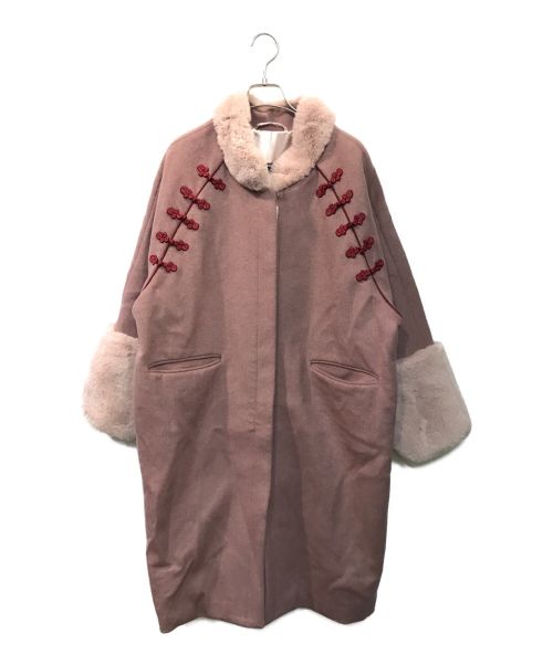 PAMEO POSE（パメオポーズ）PAMEO POSE (パメオポーズ) マンダリンコクーンコート ピンク サイズ:Fの古着・服飾アイテム