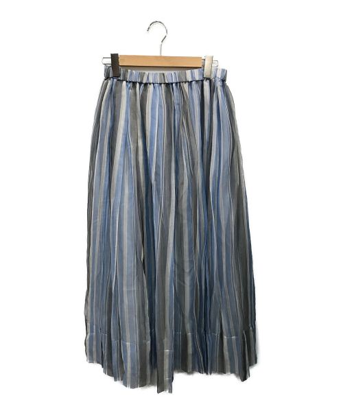 ebure（エブール）EBURE (エブール) ストライプシルクスカート グレー×ブルー サイズ:38の古着・服飾アイテム