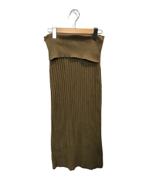ATON（エイトン）ATON (エイトン) リブニットスカート ブラウン サイズ:02の古着・服飾アイテム