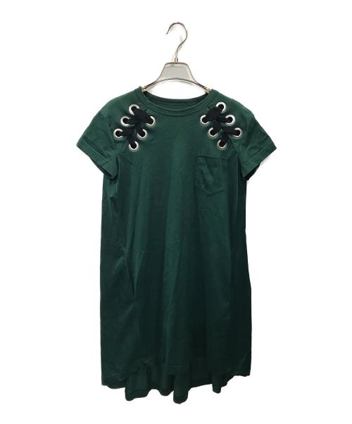 sacai（サカイ）sacai (サカイ) レースアップワンピース グリーン サイズ:1の古着・服飾アイテム