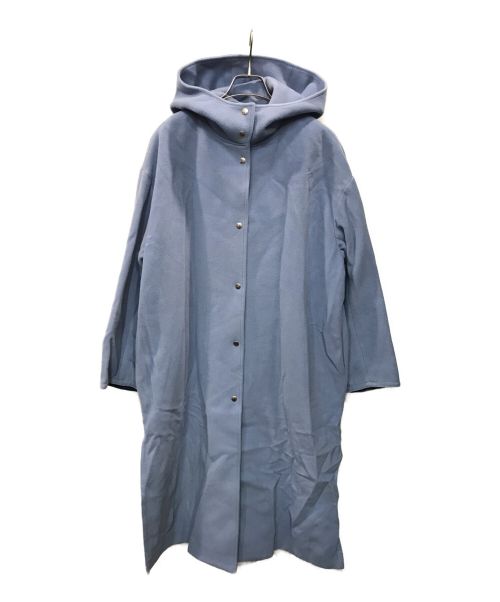YORI（ヨリ）yori (ヨリ) ライトウールフードコート ブルー サイズ:38の古着・服飾アイテム