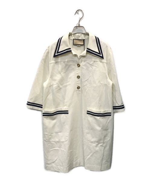 GUCCI（グッチ）GUCCI (グッチ) コットンドレスワンピース ホワイト サイズ:42の古着・服飾アイテム