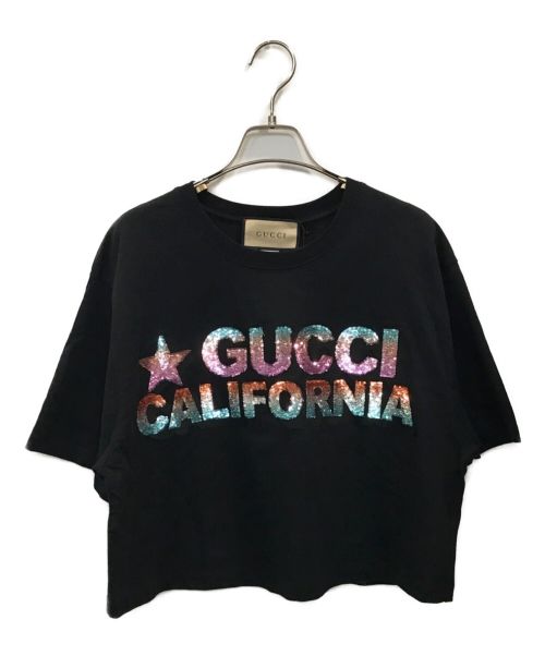 GUCCI（グッチ）GUCCI (グッチ) CaliforniaスパンコールショートT ブラック サイズ:Mの古着・服飾アイテム
