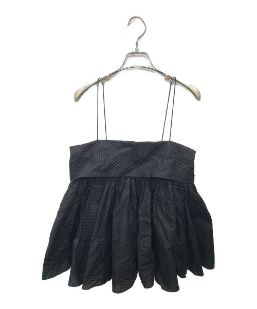 Noble（ノーブル）Noble (ノーブル) コットンエンボスボリュームキャミ ブラック サイズ:Freeの古着・服飾アイテム
