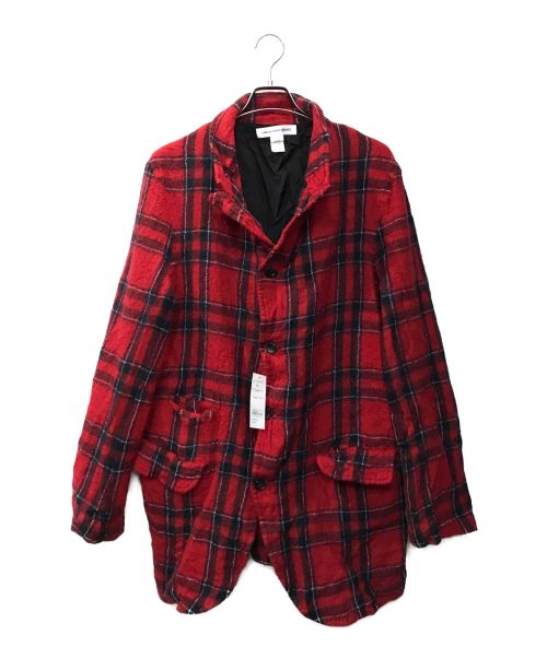 COMME des GARCONS SHIRT（コムデギャルソンシャツ）COMME des GARCONS SHIRT (コムデギャルソンシャツ) 22AW tartan wool blazer レッド サイズ:XLの古着・服飾アイテム