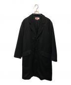 SUPREME×COMME des GARCONS SHIRTシュプリーム×コムデギャルソンシャツ）の古着「18AW Wool Blend Overcoat」｜ブラック