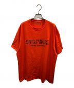 FORTY PERCENT AGAINST RIGHTSフォーティー パーセント アゲインスト ライツ）の古着「ロゴプリントTシャツ」｜オレンジ