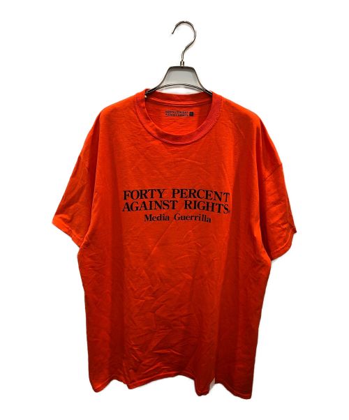 FORTY PERCENT AGAINST RIGHTS（フォーティー パーセント アゲインスト ライツ）FORTY PERCENT AGAINST RIGHTS (フォーティー パーセント アゲインスト ライツ) ロゴプリントTシャツ オレンジ サイズ:XLの古着・服飾アイテム
