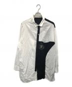 Yohji Yamamoto pour hommeヨウジヤマモト プールオム）の古着「前切り替えシャツA」｜ホワイト