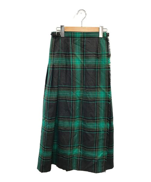O'NEIL OF DUBLIN（オニールオブダブリン）O'NEIL OF DUBLIN (オニールオブダブリン) MOYNALTYロングキルトスカート グリーン×グレー サイズ:US8の古着・服飾アイテム