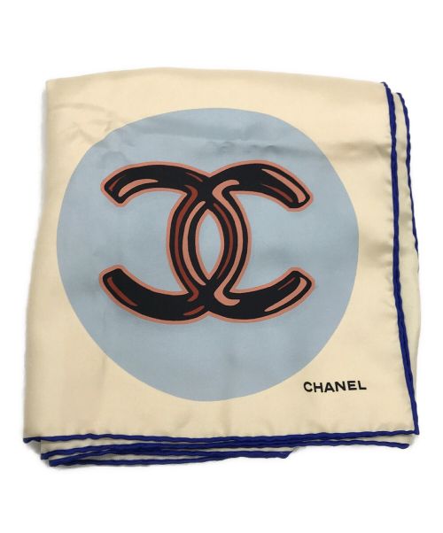 CHANEL（シャネル）CHANEL (シャネル) ココマークハートシルクスカーフ ベージュの古着・服飾アイテム