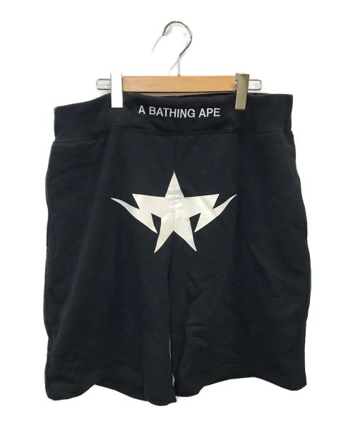 A BATHING APE（アベイシングエイプ）A BATHING APE (ア ベイシング エイプ) BAPESTAハーフスウェットパンツ ブラック サイズ:2XLの古着・服飾アイテム
