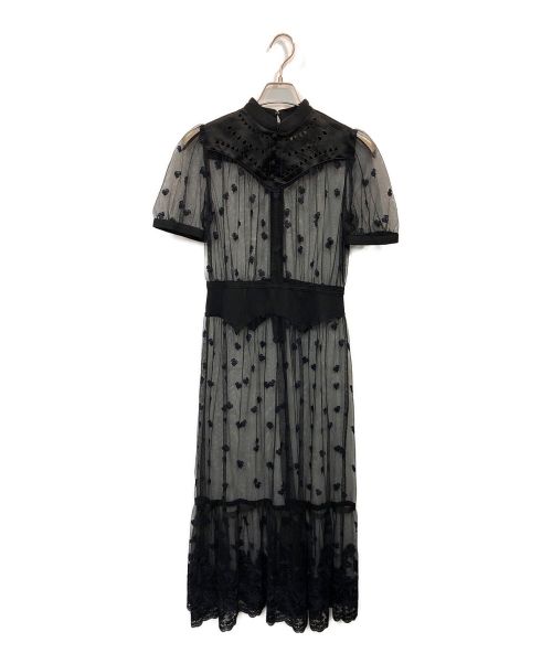 LOKITHO（ロキト）LOKITHO (ロキト) シアーエンブロイドワンピース ブラック サイズ:2の古着・服飾アイテム