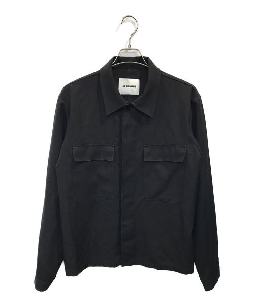 JIL SANDER（ジルサンダー）JIL SANDER (ジルサンダー) コンシールフロント シャツ ブラック サイズ:41の古着・服飾アイテム