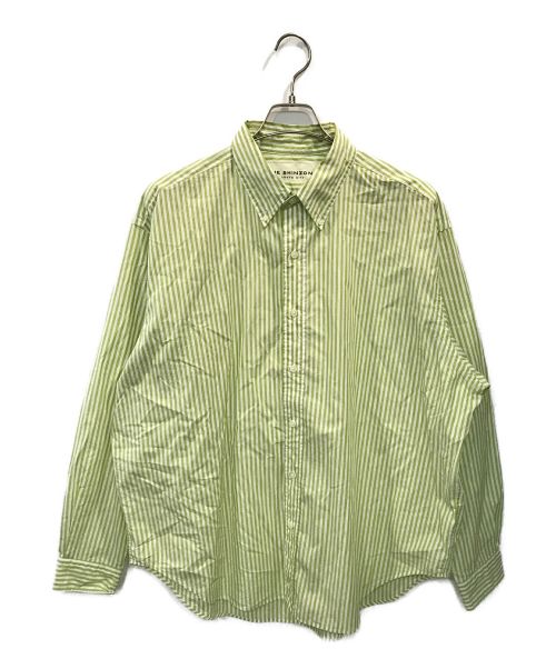 THE SHINZONE（ザ シンゾーン）THE SHINZONE (ザ シンゾーン) STRIPE DADDY SHIRTS グリーン サイズ:RSの古着・服飾アイテム