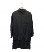 Yohji Yamamoto pour homme）の古着「ツイルシワ加工 スタッフシャツ」｜ブラック