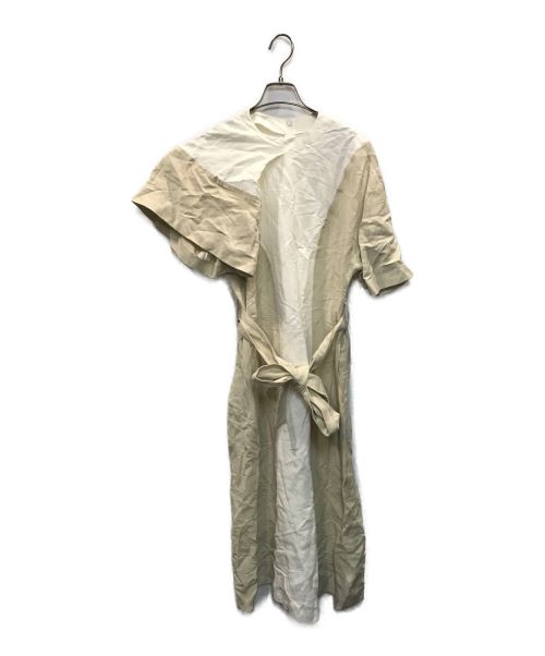AKIRA NAKA（アキラナカ）AKIRA NAKA (アキラナカ) リネンブンレンドパネルドワンピース ホワイト×ベージュ サイズ:1の古着・服飾アイテム