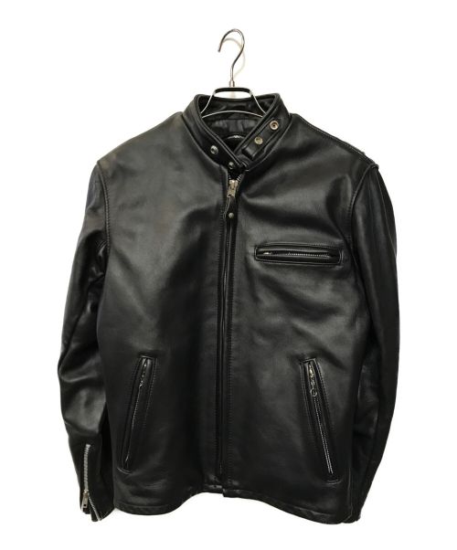 Schott（ショット）Schott (ショット) 641ボアライナー付きシングルライダースジャケット ブラック サイズ:38の古着・服飾アイテム