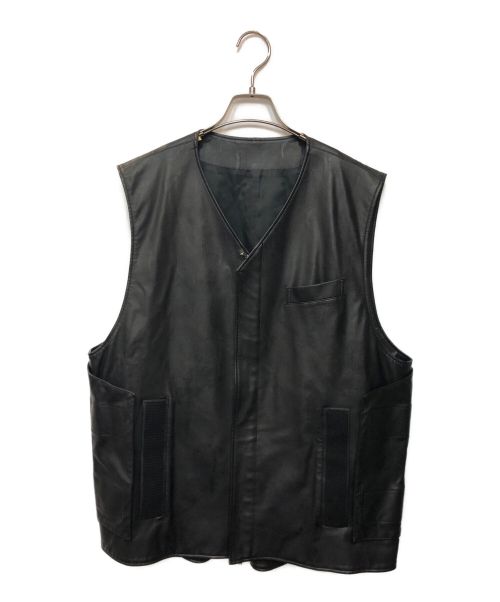 stein（シュタイン）stein (シュタイン) FAKE LEATHER VEST ブラック サイズ:Mの古着・服飾アイテム