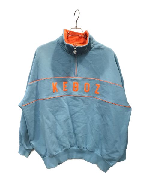KEBOZ（ケボズ）KEBOZ (ケボズ) ハーフジップスウェット ブルー×オレンジ サイズ:Lの古着・服飾アイテム