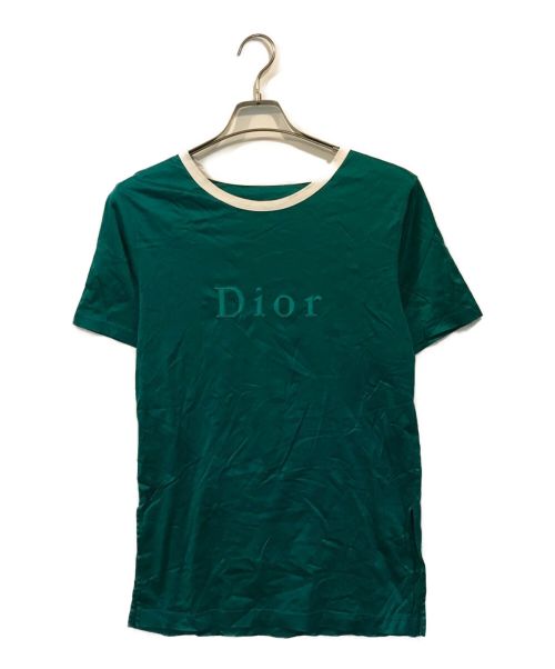 Christian Dior Sports（クリスチャン ディオールスポーツ）Christian Dior Sports (クリスチャン ディオールスポーツ) ロゴ刺繍Tシャツ グリーン サイズ:Mの古着・服飾アイテム