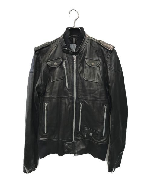 DIESEL（ディーゼル）DIESEL (ディーゼル) レザージャケット ブラック サイズ:Mの古着・服飾アイテム